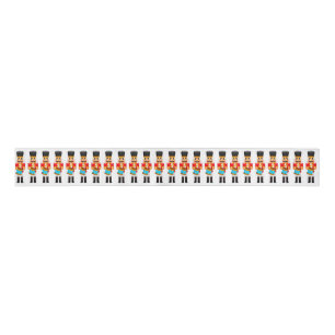 Row van de rode kerstkraker drummers grosgrain lint