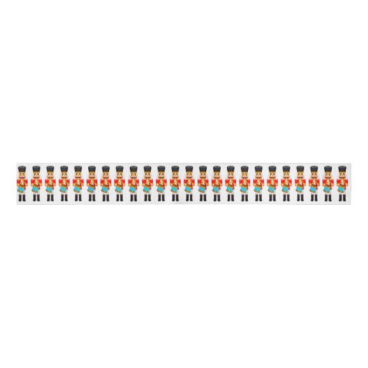 Row van de rode kerstkraker drummers grosgrain lint (Voorkant)