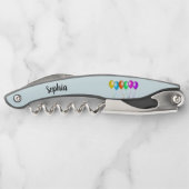 Row van kleurrijke heldere ballonnen, blauw kurkentrekker (Achterkant)