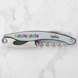 Row van kleurrijke heldere ballonnen, blauw kurkentrekker