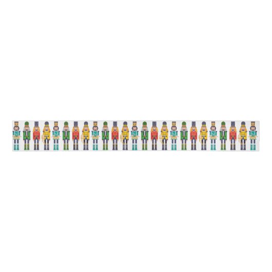 Row van kleurrijke moderne kerstkrakers grosgrain lint (Voorkant)