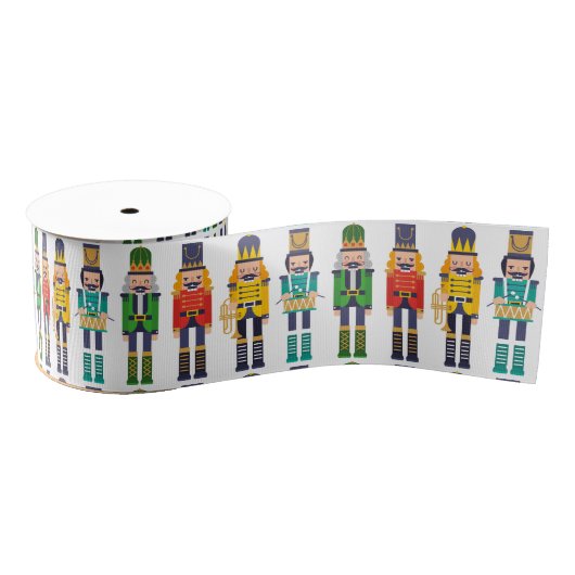 Row van kleurrijke moderne kerstkrakers grosgrain lint (Spoel)