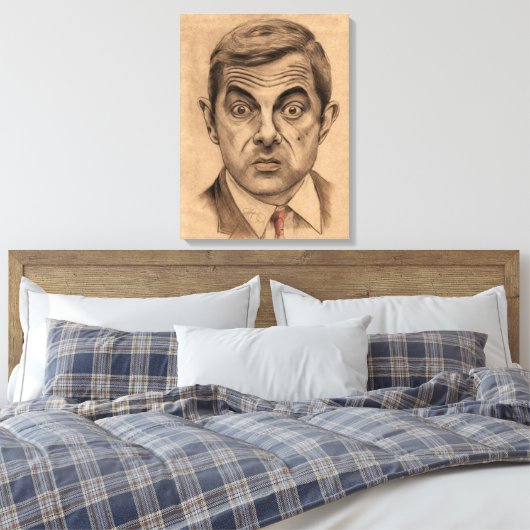 Rowan Atkinson, ook bekend onder de naam Mr Bean Canvas Afdruk (Insitu (Slaapkamer))