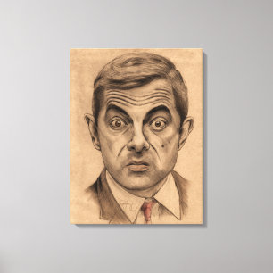Rowan Atkinson, ook bekend onder de naam Mr Bean Canvas Afdruk