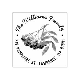 Rowan Berry Branch Retouradresstempel Rubberstempel