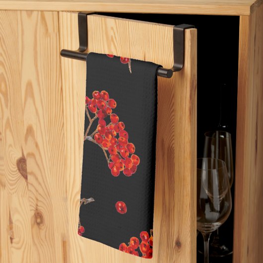 Rowan Berry Kitchen Towel Black Theedoek (Derde Gevouwen)