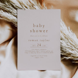 ROWAN Boho Roze Goud Meisje Eenvoudig Baby shower Kaart