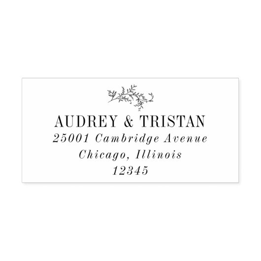 ROWAN Botanical Return Address Rubberstempel (Afrduk)