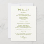 ROWAN Botanical Wedding Details Card Kaart (Voorkant)
