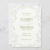 ROWAN Botanical Wedding Photo Save The Date (Voorkant)