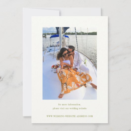 ROWAN Botanical Wedding Photo Save The Date (Achterkant)