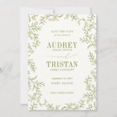 ROWAN Botanical Wedding Photo Save The Date (Voorkant)