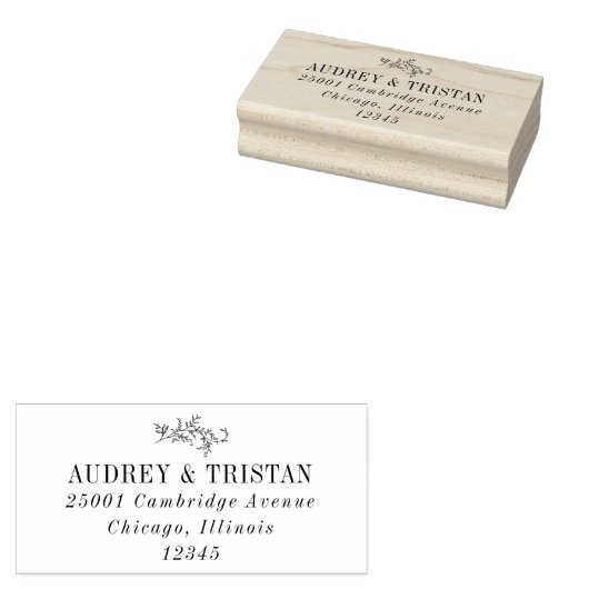 ROWAN Botanisch Retouradres Rubberstempel (Gestempeld)