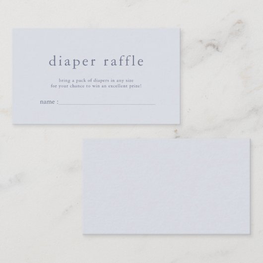 ROWAN Boy Blue Luier Raffle Kaart (Voorkant / Achterkant)