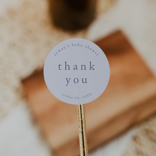 ROWAN Boy Blue Uniek Eenvoudig Baby shower Dank u Ronde Sticker