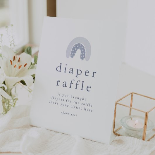 ROWAN Boy Boho Regenboog Baby shower Luier Raffle Reclamebord Met Voetstuk