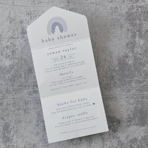 ROWAN Boy Boho Regenboog Luier Raffle Baby shower All In One Uitnodiging