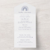 ROWAN Boy Boho Regenboog Luier Raffle Baby shower All In One Uitnodiging (Binnen)