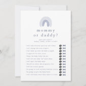 ROWAN Boy Guess Who Mama Daddy Baby shower Game Kaart (Voorkant)