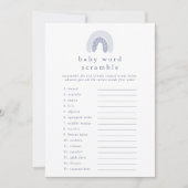 ROWAN Boy Regenboog Baby shower Woord Scramble Gam Kaart (Voorkant)