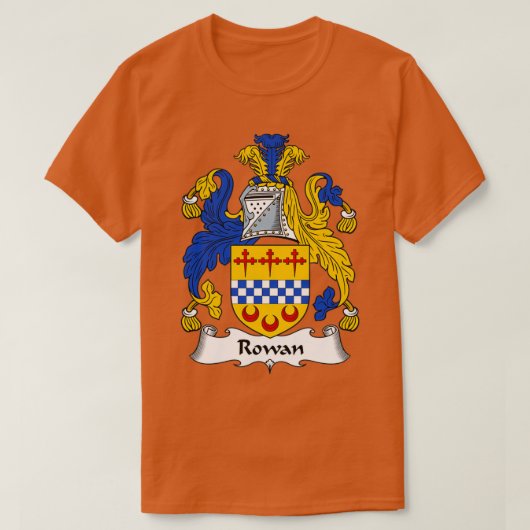 Rowan Coat of Arms Family Crest T-shirt (Design voorkant)
