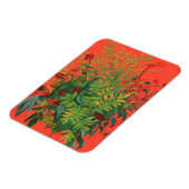 Rowan Leaves & Red Berries over Oranje moderne Flo Magneet (Linkerzijde)