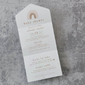 ROWAN Meisje Boho Regenboog Luier Raffle Baby show All In One Uitnodiging