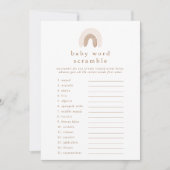 ROWAN Meisje Regenboog Baby shower Woord Scramble  Kaart (Voorkant)
