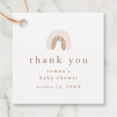 ROWAN Meisje Roze Boho Regenboog Baby shower Dank Bedankjes Labels (Voorkant)