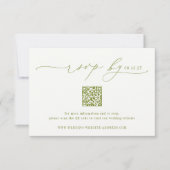 ROWAN Minimalist Wedding QR Code RSVP Kaartje (Voorkant)