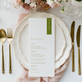 ROWAN Modern Wedding Place Card Menu