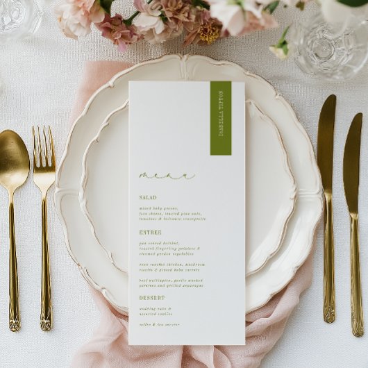 ROWAN Modern Wedding Place Card Menu