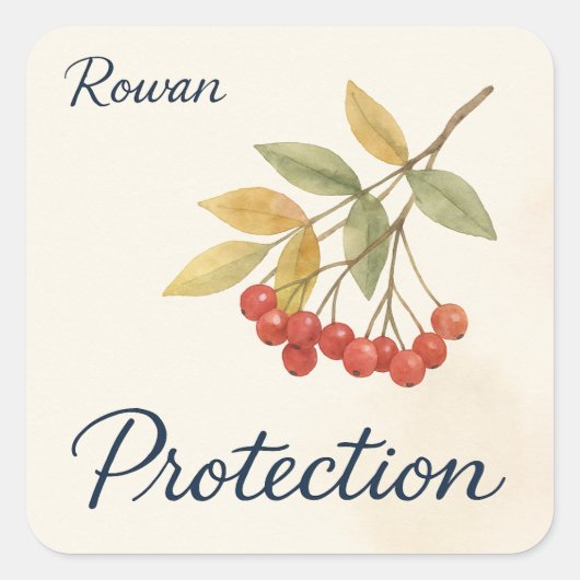 Rowan Protection Vierkante Sticker (Voorkant)