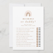 ROWAN Raad Wie Mama Papa Baby shower Game Kaart (Voorkant)