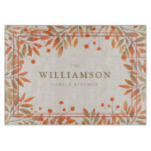 Rowan Red Berries & Fall Leaves Botanical Snijplank (Voorkant)