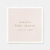 ROWAN Roze en Goud Rustiek Eenvoudig Baby shower Servet (Voorkant)