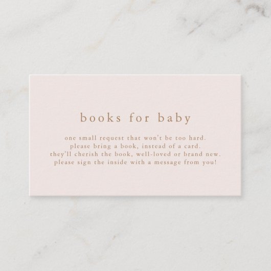 ROWAN Roze Goud Eenvoudig Baby shower Boeken voor  Informatiekaartje (Voorkant)