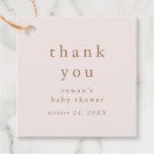 ROWAN Roze Rustiek Eenvoudig Baby shower Dank u Bedankjes Labels (Voorkant)