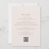 ROWAN Rustiek Roze Goud QR Eenvoudig Baby shower Kaart (Achterkant)