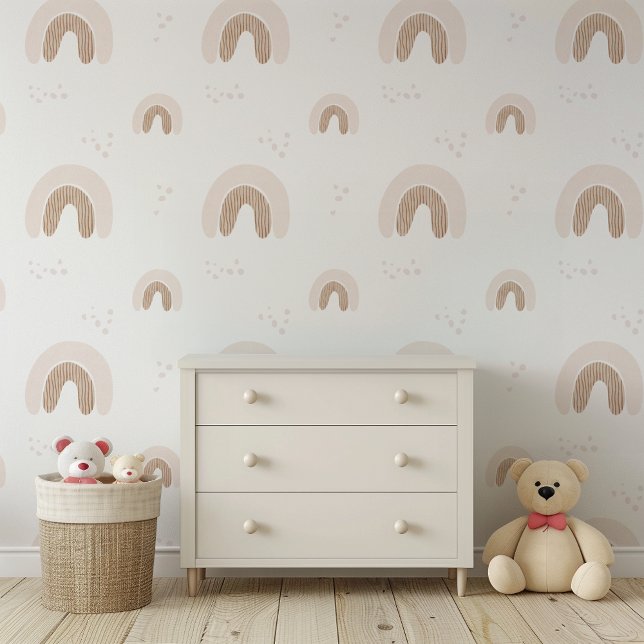 ROWAN Schattige Uniek Meisje Roze Boho Regenboog K Behang (Creator heeft geüpload)