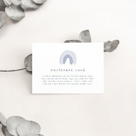 ROWAN Spring Boy Blue Boho Regenboog Baby shower Informatiekaartje