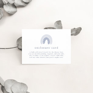 ROWAN Spring Boy Blue Boho Regenboog Baby shower Informatiekaartje