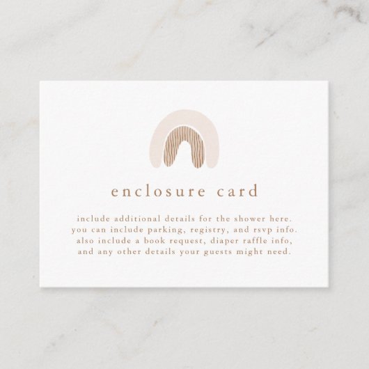 ROWAN Spring Meisje Roze Boho Regenboog Baby showe Informatiekaartje (Voorkant)