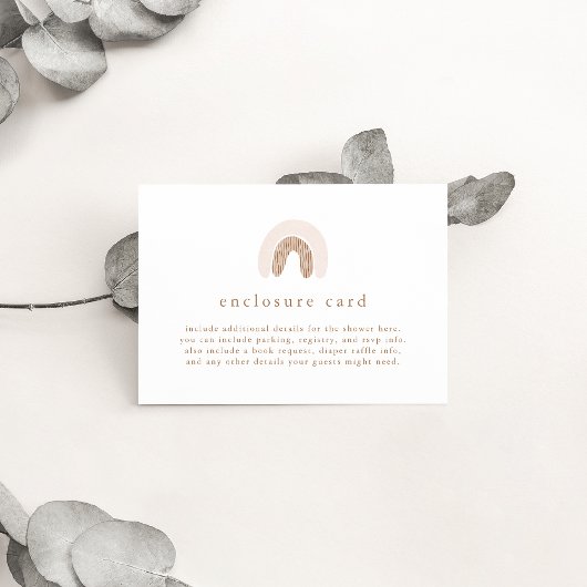 ROWAN Spring Meisje Roze Boho Regenboog Baby showe Informatiekaartje