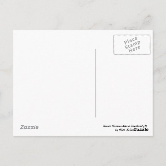 Rowan springt naar boven als een houten Elf Paper  Briefkaart (Achterkant)