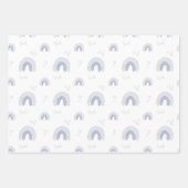 ROWAN Summer Boy Blue Boho Regenboog Baby shower Inpakpapier Vel (Voorkant)