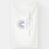 ROWAN Summer Boy Blue Boho Regenboog Baby shower Spandoek (Verticaal)