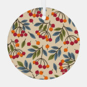 Rowan takken: Textiel charme Glas Ornament (Achterkant)