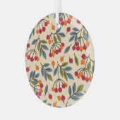 Rowan takken: Textiel charme Glas Ornament (Voorkant links)