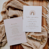 ROWAN Uniek Meisje Roze Boho Regenboog Baby Sprink Kaart